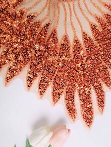 50厘米长 x 39厘米宽 全新蕾丝刺绣网眼水晶亮片串珠贴花披肩 DIY 服装配饰饰边 - 多色 - 查看 8