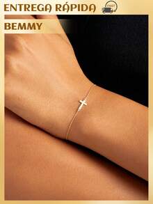 BEMMY 1 Piece Simple Cross Bracelet, Can Be Worn On Hands And Feet, Suitable For Women And Men For Daily And Party Wear - 金色 - 查看 1