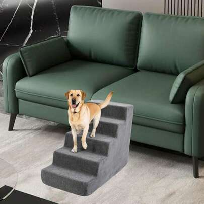 1 件便携式防滑宠物楼梯，适用于小型犬、沙发、床，适合老年宠物，可拆卸可清洗泡沫台阶