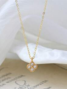 1 件 925 纯银四叶草吊坠项链 - 优雅精致的女士礼物 - 項鍊 - 查看 5