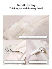 1 件黑白撞色简约透明防水衣物防尘罩架衣罩卧室衣柜挂式落地透明家用外套防尘罩