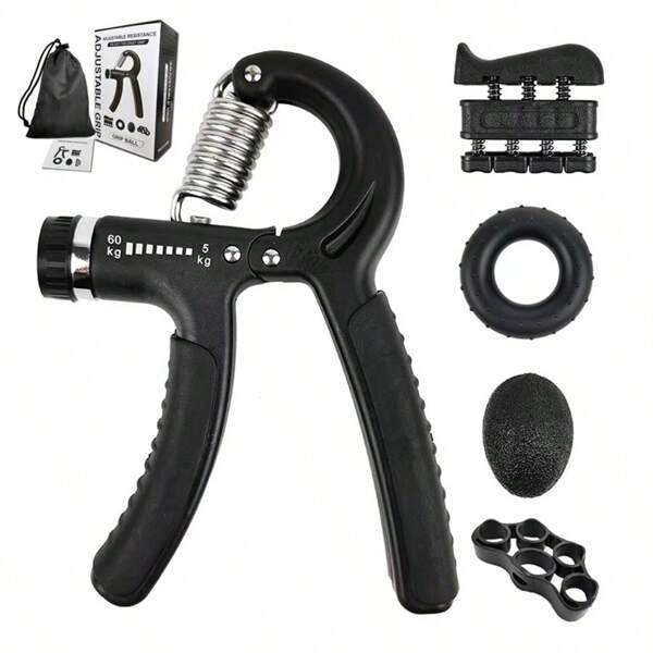 5 Pieces/Set Of Finger, Wrist, Strength Training Kit - Including Resistance Bands, Grip Devices, Massage Balls, Grip Rings, And Finger Exercises. Ideal Choice For Gym Accessories For Guitar, Piano, Rock Climbing, And Fishing Enthusiasts