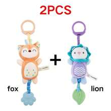 Cute Animal Fabric Soft Plush Hanging Ornaments, Car Hanging, Bed Hanging, Makes Baby Sounds, Baby Toy, Baby Teether Chime, Multiple Options