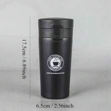 1 pièce Tasse à café en acier inoxydable de 380 ml/12,8 oz avec couvercle rebondissant, double couche étanche, convient pour la voiture, le bureau, le café américain, le jus, les boissons chaudes et froides pendant des heures