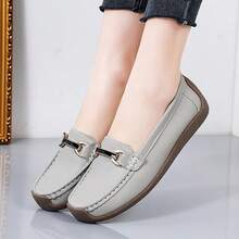 Women Flats Shoes, Loafers Shoes For Women, Elegant & Casual Style, Metal Buckle Decoration, Comfortable Flat Shoes Fall.