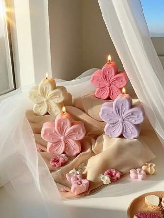 1 pezzo Stampo in silicone per colata di resina con fiori di ciliegio, stampo per candele con fiori di sakura, adatto per fai da te e artigianato, stampo in silicone morbido per petali di candele, sapone, argilla, ideale per realizzare regali di San Valentino, Festa della Mamma, compleanni, bouquet di candele, artigianato in resina e argilla polimerica, decorazioni per matrimoni, lauree, feste e decorazioni per la casa, design floreale dettagliato