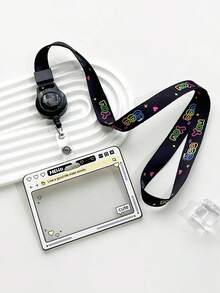 1 件透明卡夹带滑盖学生证夹照片和身份证保护套女士钱包迷你钱包钱包返校用品卡包钱包钱夹