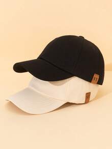 1pc Plain Color NY Logo Baseball Cap, Simple Kids Hat - NY - View 1