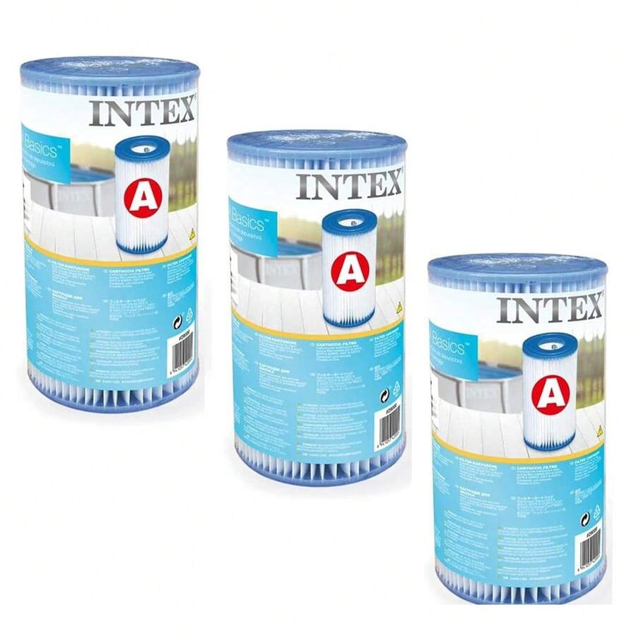 Intex 29003 - Pack Of 3 Type A Cartridges, Height 20.2cm, Diameter 10.8/5cm, Neutral Color - Multicolor - View 1