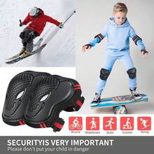 6 In 1 Knee Pads Elbow Pads Wrist Guards Protective Gear Set For Kids/Adult Skateboarding Inline Roller Skating Cycling Biking Bicycle Scooter Multi Sports