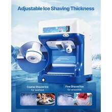 Commercial Ice Shaver Crusher, 286lbs Per Hour Electric Snow Cone Maker With 2L Ice Cube Box, 250W 1500RPM Tabletop Shaved Ice Machine For Parties Events Snack Bar, Home And Commercial Use (Blue) - US A Type Plug(110-127V) - View 3