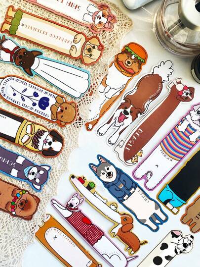 30 piezas de marcadores de libros con diseños de cachorros de dibujos animados en colores, marcadores de lectura creativos, etiquetas de mensaje multifuncionales adecuadas para estudiantes, vacaciones, regalos, útiles escolares, vuelta al colegio