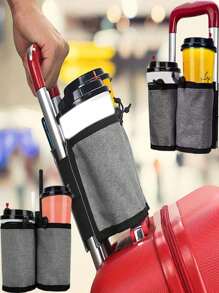 Luggage Handle Storage Bag Drink Bag Cup Holder For Suitcase Water Bottle Protection Sleeve Minimalist Water Cup Storage Bag Gifts For Friend Fits Roll On Suitcase Handles Attachment Holder Suitable For All Suitcase Handles Water Bottle Bag For Outdoor Travel Accessories Travel Essentials Summer Vacation Back To School