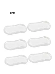 6片装优质静音马桶座垫 - 透明可水洗PU硅胶垫，有效降低噪音，保护家具，宠物友好，搬家新居礼物（4毫米厚粘胶）浴室用品 浴室工具