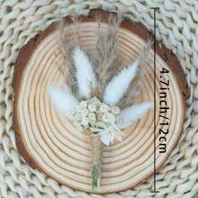 1/2/3/4/6/8/10/12 件迷你干燥蒲苇花束，天然花卉和水果布置，适合婚礼订婚、家居装饰、季节性秋季悬挂中心装饰 - 无需容器、节日装饰 | 乡村魅力 | 天然材料、婚礼装饰