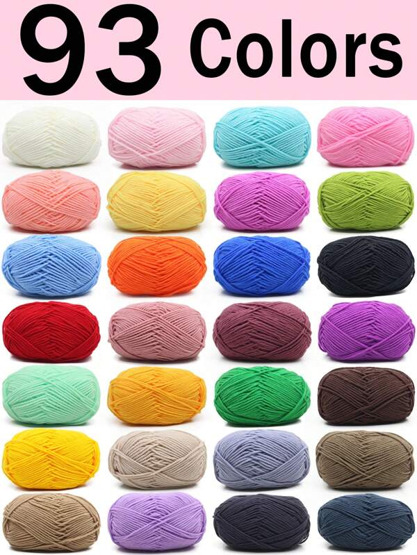1/2pcs 5-Ply Mixed Milky Acrylic Yarn, 50g/Pc, 100% Acrylic Soft Yarn, Medium Coarse Milk Yarn - Perfect For Hand Knitting, Hand Weaving, DIY Crafts, Knitting, And Crochet, Soft & Versatile, Used For DIY Crocheting And Knitting Bags