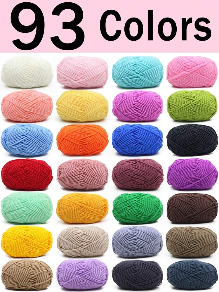 1/2 cuộn sợi acrylic màu sữa hỗn hợp 5 lớp, 50g/cuộn, mềm mại và đa năng, sợi màu sữa độ dày trung bình - Hoàn hảo cho đan tay, dệt tay, đồ thủ công DIY, dùng để móc túi xách, túi tote, khăn quàng cổ, mũ, áo len, quần áo, dép, giày, búp bê, gối, chăn móc, các dự án móc thủ công, quà tặng nhỏ DIY. Sợi nhiều màu | Sợi polyester | Sợi acrylic | Sợi móc | Sợi thủ công | Cuộn sợi rực rỡ | Vật liệu thủ công đa năng, phụ kiện và vật tư đan. - Nhiều màu - Xem 1