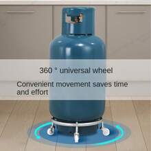 Heavy Duty Stainless Steel Cylinder Cart With Locking Casters - Safe For Transporting Standard Propane Tanks - Propane Tank Holder - Silver - View 6