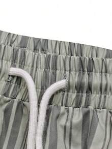 男士亲肤透气简约印花侧口袋休闲直筒运动裤，秋季 - 彩色 - 查看 4