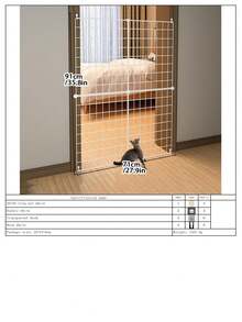 Cat Barrier Gate, Indoor Home Use Cat Deterrent Fence, Balcony Pet Isolation Divider For Cats & Dogs - Multicolor - View 16