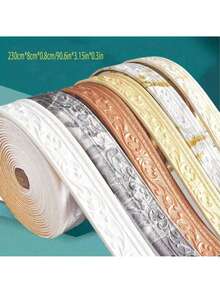 2pcs 3D Foam DIY Photo Frame Wall Stickers, Waterproof And Anti-Dirt Decorative Stickers For Skirting, TV Backdrop, Door Frame, Home Decor, Size: 181 Inches X 3.15 Inches Room Decor Wall Decor,European Home & Floor Decoration - Wall Decoration Accents - Multicolor - View 1