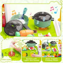 Kids Play Kitchen Set Pretend Cooking Toy With Accessories  Educational Kitchen Playset - Green - View 5