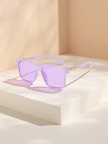 1 buc ochelari de soare pentru femei, cu aspect pătrat și gradient, stil retro, minimalist, versatili pentru exterior, vacanță, călătorii, pentru vacanță de vară la plajă, exterior, ochelari de soare de călătorie, cu lanț, stil elegant, ramă pătrată supradimensionată