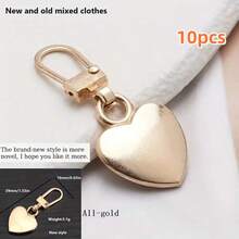 5pcs/10pcs Heart-Shaped Multi-Purpose Metal Detachable Zipper Pulls Replacement Zipper Sliders Repair Kit, For Luggage, Handbags, Backpacks, Jackets - Multicolor - View 20