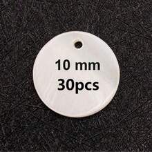 30/100pcs 10mm Natural White Freshwater Shell Beads - Rainbow Color Round Loose Beads, Suitable For Jewelry Making DIY, Bracelet Necklace Earring Craft Supplies - White - View 13