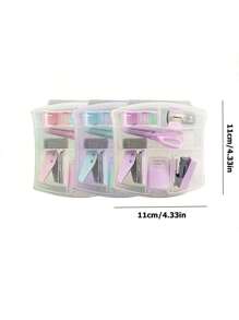 1件套办公用品，桌面配件，8合1办公用品套装，包含打孔器、起钉器、订书机、胶带座、小卷胶带、卷笔刀、剪刀和500枚10号订书钉。学生文具套装，职场礼品——送给学生和同事的完美礼物。