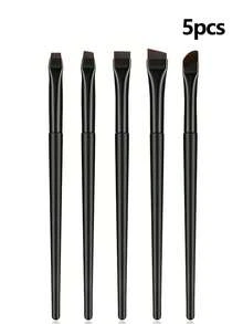 YISE 7-Piece Eye Makeup Brush Set, Including Slanted Eyeliner Brush, Pointed Eyeliner Brush And Eyebrow Brush, Ideal For Eyebrows, Eyeliner And Eye Shadow To Create Enchanting Eye Makeup, Eyebrow Brush, Eyeshadow Brush, Brush - Black - View 12