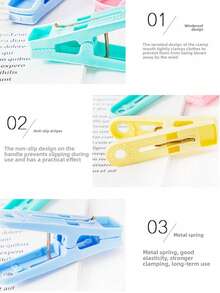 Multi-Purpose Windproof Clothespin With Rope, Suitable For Hanging Towels, Socks, Clothes - Plastic, Stainless Steel, Natural Bamboo Clothespins - Multicolor - View 5