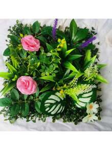 Mur arrière décoratif avec plante artificielle de pelouse Milan. Fausse pelouse, fleurs artificielles. Certaines couleurs sont aléatoires, sous réserve du produit réel reçu.