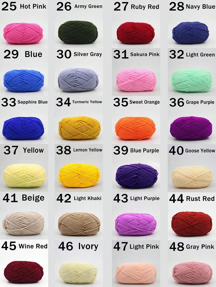 1/2 cuộn sợi acrylic màu sữa hỗn hợp 5 lớp, 50g/cuộn, mềm mại và đa năng, sợi màu sữa độ dày trung bình - Hoàn hảo cho đan tay, dệt tay, đồ thủ công DIY, dùng để móc túi xách, túi tote, khăn quàng cổ, mũ, áo len, quần áo, dép, giày, búp bê, gối, chăn móc, các dự án móc thủ công, quà tặng nhỏ DIY. Sợi nhiều màu | Sợi polyester | Sợi acrylic | Sợi móc | Sợi thủ công | Cuộn sợi rực rỡ | Vật liệu thủ công đa năng, phụ kiện và vật tư đan. - Nhiều màu - Xem 3