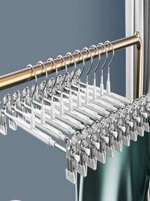 Pantalón/percha de  ultrafina resistente con clips metálicos, adecuado para pantalones cortos y faldas