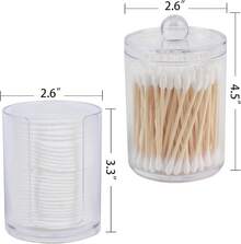 1 Pack Acrylic Qtip Holder Dispenser,Bathroom Canisters Apothecary Jar Set, Vanity Makeup Storage Organizer Set, 12 Oz - 10oz One With Gap 4p - View 2