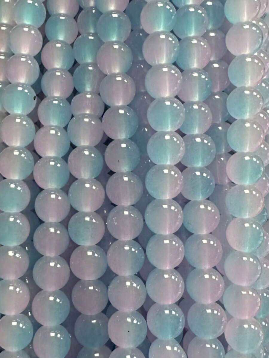 100 pièces de perles rondes en verre imitant le jade de 8 mm. Perles artisanales pour la réalisation de bracelets, colliers et accessoires de bijouterie