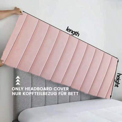 1-Piece Thick Suede Headboard Cover, All Inclusive Dust Cover, Back-To-Back Soft Package, Anti-Collision Headboard Cover