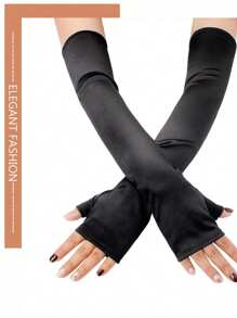 1 Pair Shiny Leather Sexy Punk Costume Party Formal Arm Warmers For Women