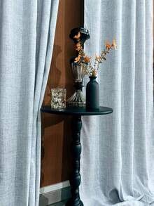 1片日式亚麻窗帘，简约蓝色滤光窗帘，杆袋式设计，适用于客厅、阳台和卧室装饰，可用作客厅窗帘、卧室窗帘，多场景装饰窗帘。由于生产批次不同，可能存在一些色差。 - 藍色 - 查看 9