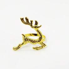 6pcs,Winged Deer Napkin Rings - Mythical Creature 3D Metal Casting, Christmas Fantasy Decor / Celestial Table Setting / Enchanted Forest Theme