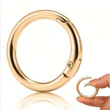 8pcs Spring O-Ring Alloy Buckle, Portable Hook Clip Key Ring DIY Accessory For Keychains, Bags, Wallets, Handbags, And Pet Leashes - Multicolor - View 5