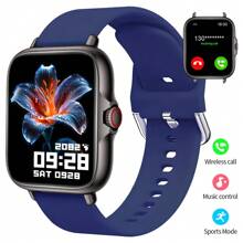 Montre connectée avec écran tactile full touch de 2,01 po, bracelet en silicone unisexe. Montre connectée sport avec podomètre, compteur de calories, modes d'entraînement multiples, alarme, rappel d'appel et de message, compatible Android et iOS. Convient comme cadeau de mode pour hommes/femmes