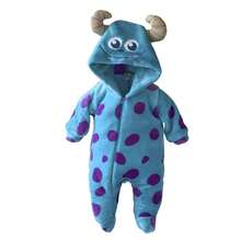 Disney Sulley Baby Romper With Embroidered Hat - Blue - View 2