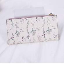 Suphiar Floral Pattern Zip-Up Long Wallet Foldable For Women Wallet Purse Wallet - Purple - View 6