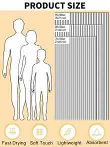 1 件简约时尚彩色条纹沙滩巾，大尺寸，快干高吸水性柔软面料，适合游泳、旅行、海滩、泳池、瑜伽、露营、浴室，男女通用