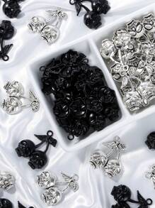 Halloween Cherry Skull Alloy Pendant For Jewelry Making, DIY Handmade Bracelets Necklaces Earrings Keychains Crafts Accessories, Halloween Gifts