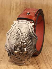 3.7厘米宽复古风格耐用龙腰带，适合情人节/感恩节，礼物