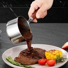 NEW304 Stainless Steel Mini Soup Pot With Wooden Handle Breakfast Pot Milk Pan Small Saucepan For Making Sauces Reheating Soup Heating Milk 250ml7.3 - 250ml - Xem 5