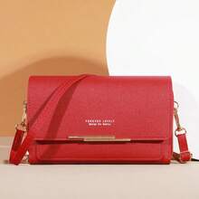 时尚 PU 斜挎包 翻盖单肩包 女士时尚手提包 手机钱包 女士钱包 钱包 - 黑色 - 查看 11